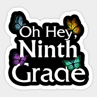 Back To School Ninth Grade Butterfly First Day Of School Sticker